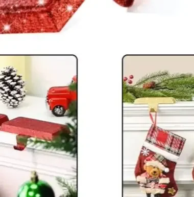 

2 Piece Christmas Stocking Hook Rack Set For Mantel Hooks, Home Hooks For Christmas Decorations, 4.92 X 2.6 Inches