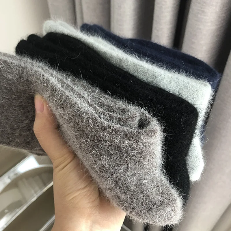 

Thicken Rabbit Wool Socks Men Winter Long Men's Socks Solid Thick Socks Male Warm Calcetines Medias