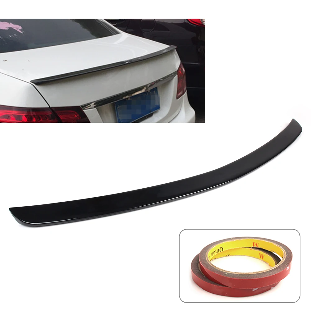 Car Tail Trunk Wing Spoiler Lip Splitter Trim Glossy Black ABS For Mercedes Benz W212 E-Class 2009 2010 2011 2012 2013 2014