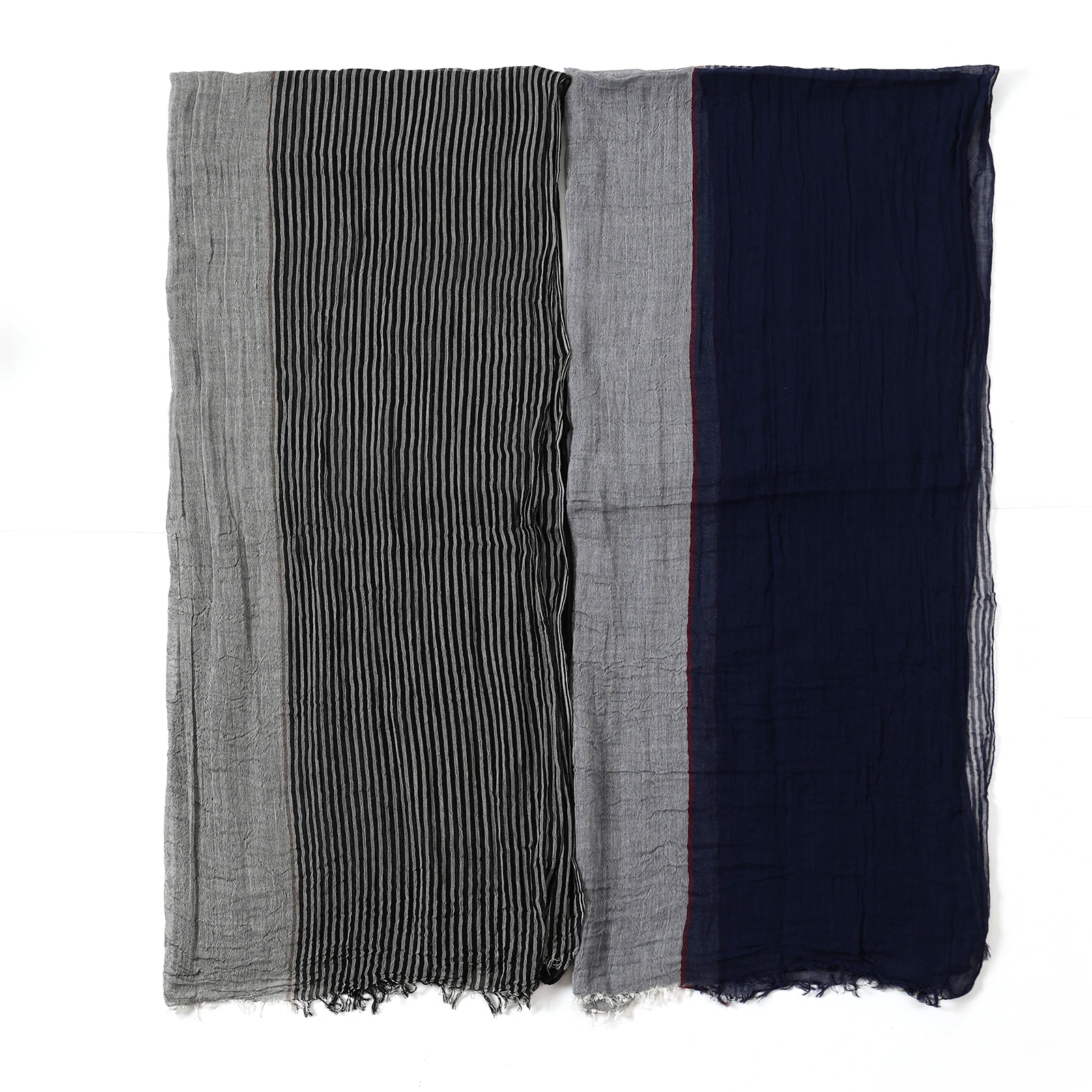 Designer Patchwork Gestreiften Schal für Männer Baumwolle Leinen Winter männer Schals Warme Halstuch Männliche Zubehör Bufandas Schals – Detail 12