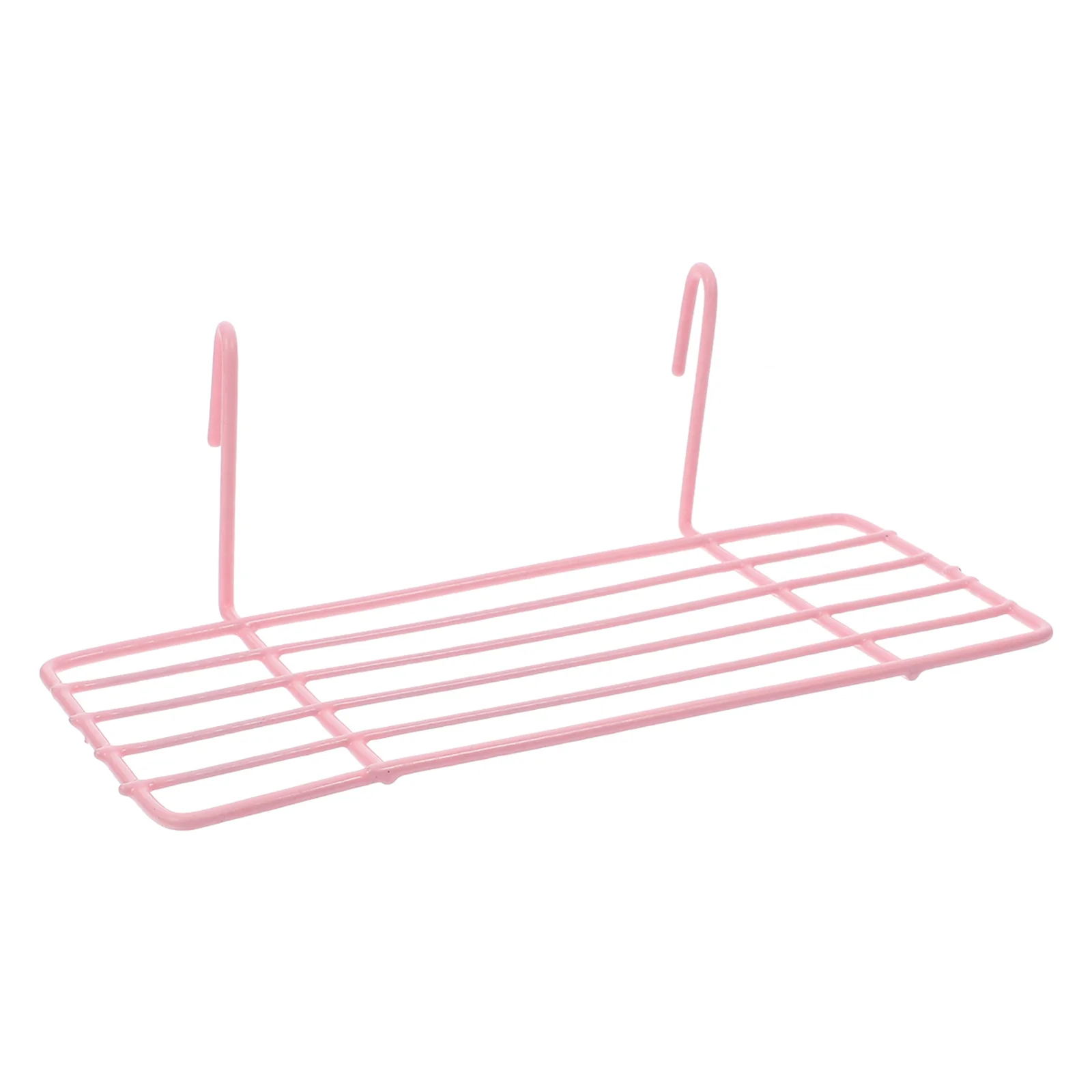 

Hanging Wire Storage Basket Rack Pink Straight Shelf Grid Panel Organizer Stackable Under Shelf Storage for Kitchen Pantry