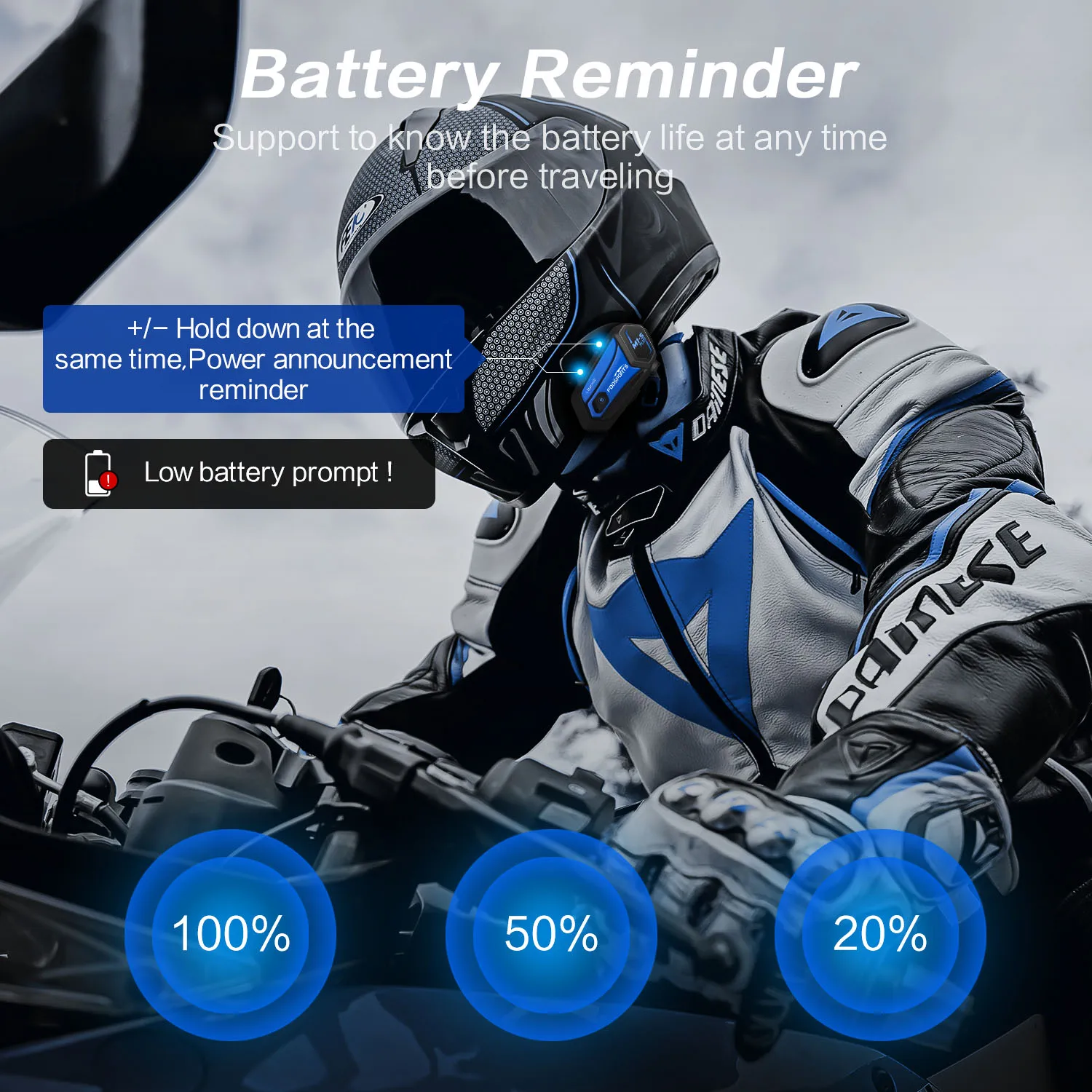 Fodsports M1-S Plus Motorcycle Intercom Helmet Bluetooth Headset 8 Riders 2000M