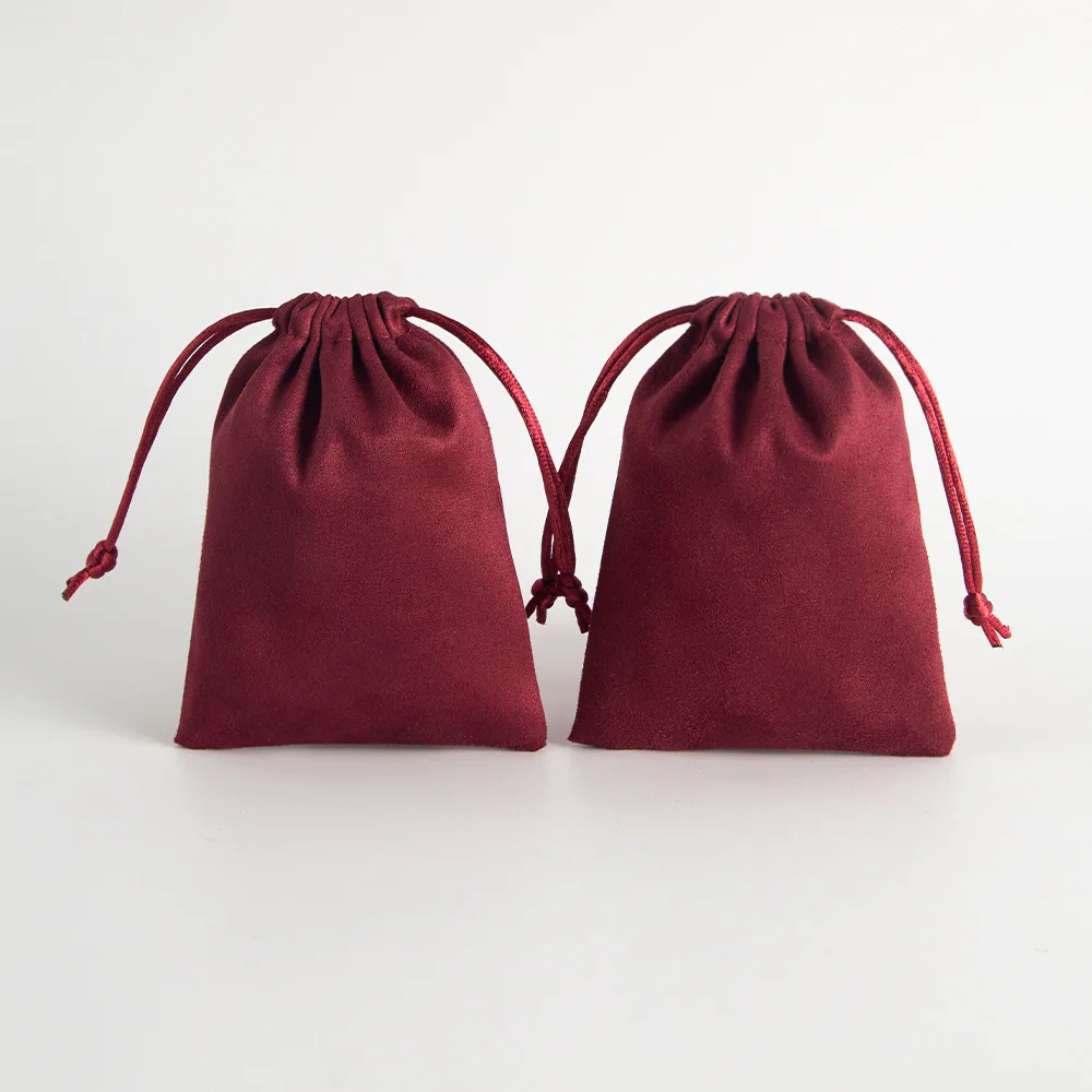 Purple Velvet Jewelry Bags 10-Pack, Drawstring Gift Pouch