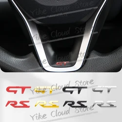 Car Interior Trim RS GT Logo Steering Wheel Badge Sticker Dashboard Decals For Duster Clio Koleka Megane Twingo Sandero Kadjar