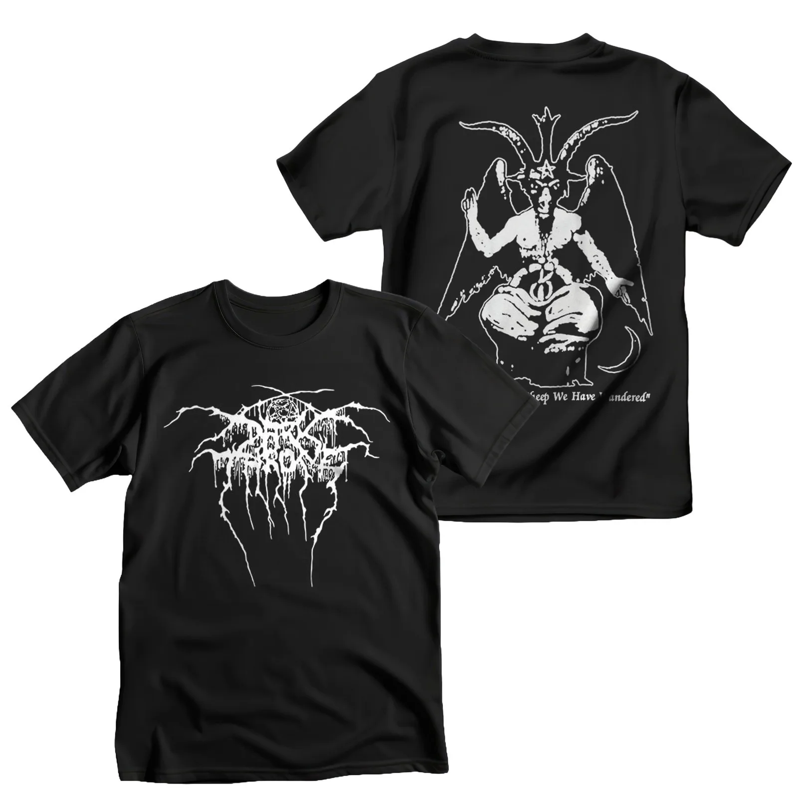 Darkthrone Baphomet تي شيرت الرجال النساء قصيرة الأكمام الرجعية المعادن روك باند القمم العلامة التجارية تي شيرت المعتاد تيز الصيف الرجال الملابس