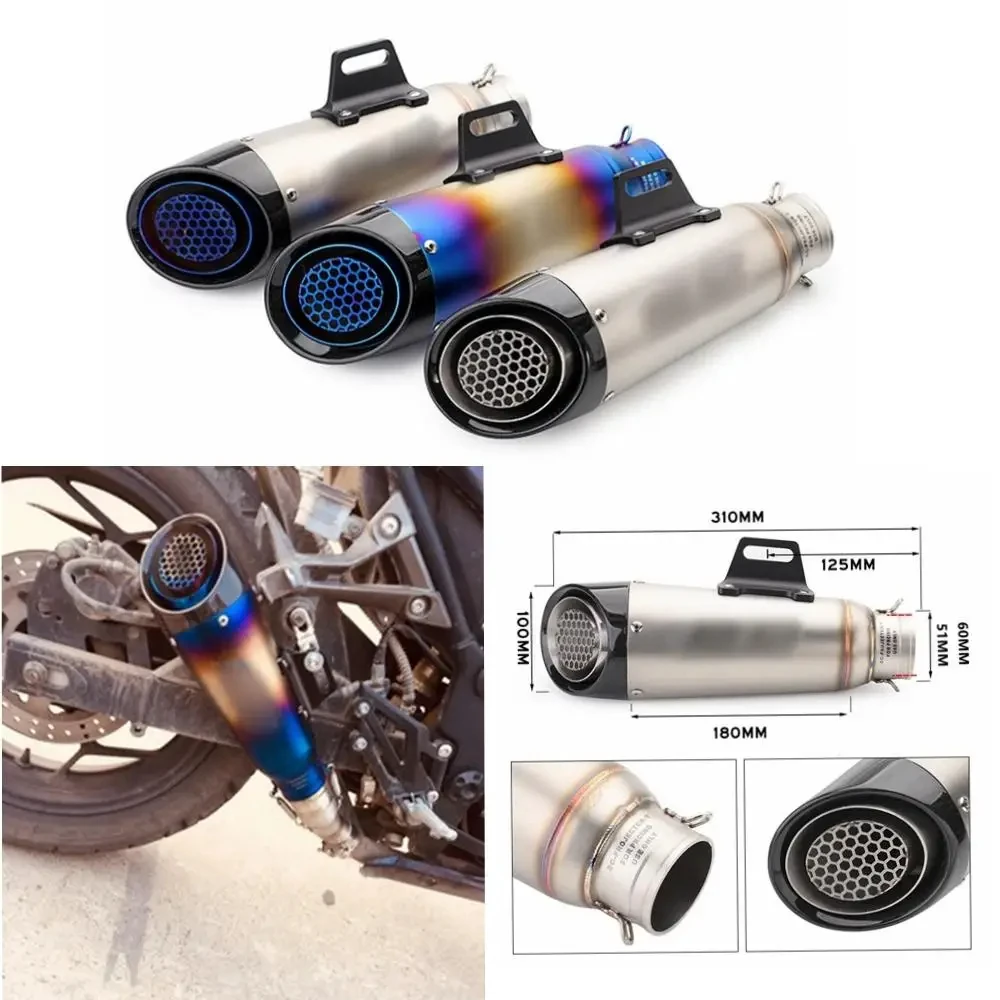 

Универсальный 51 мм 60 мм проект трехслойный мотоциклетный глушитель с DB Killer для 450SR 800NK R3 VSTROM650 FZ07 DUKE250