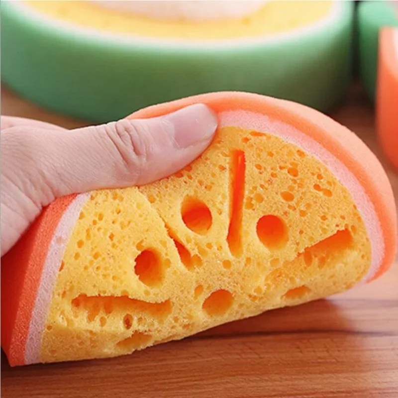 1 Pc Funny Dish Sponge 3D Fruit Strong Clean Cloth Cotton Washing Dishes Scouring Pad Household Kitchen Tool Cleaning Supplies