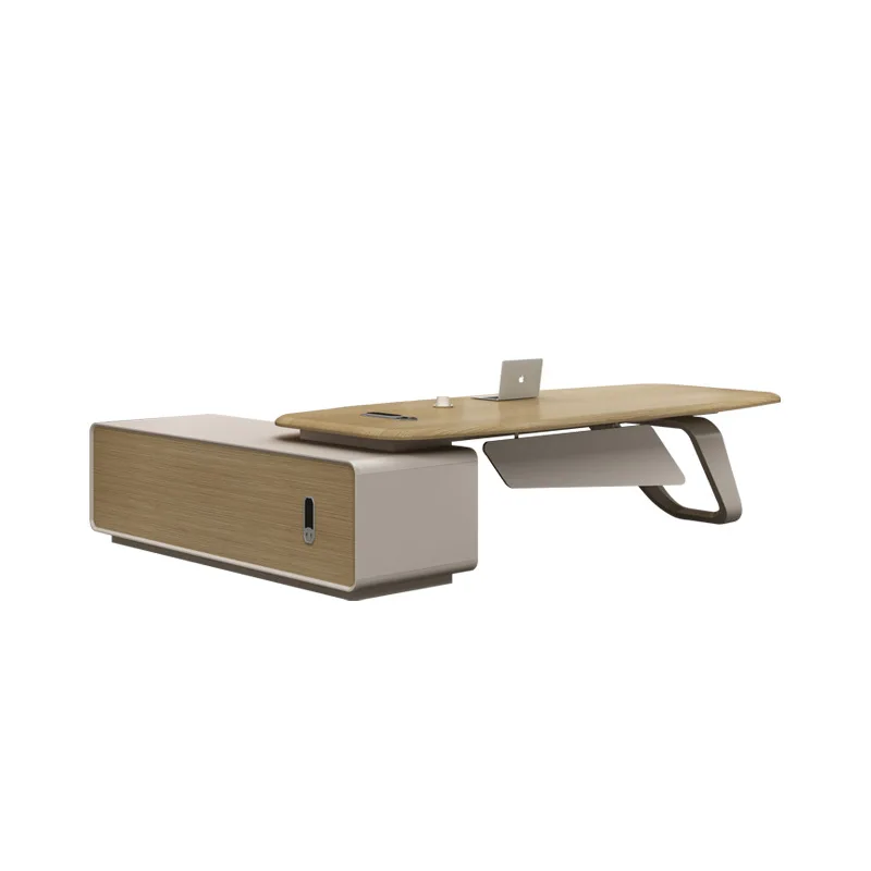 

Boss Desk Modern Light Luxury General Manager Leadership Office President File Cabinet Large Class Desk and Chair Combination
