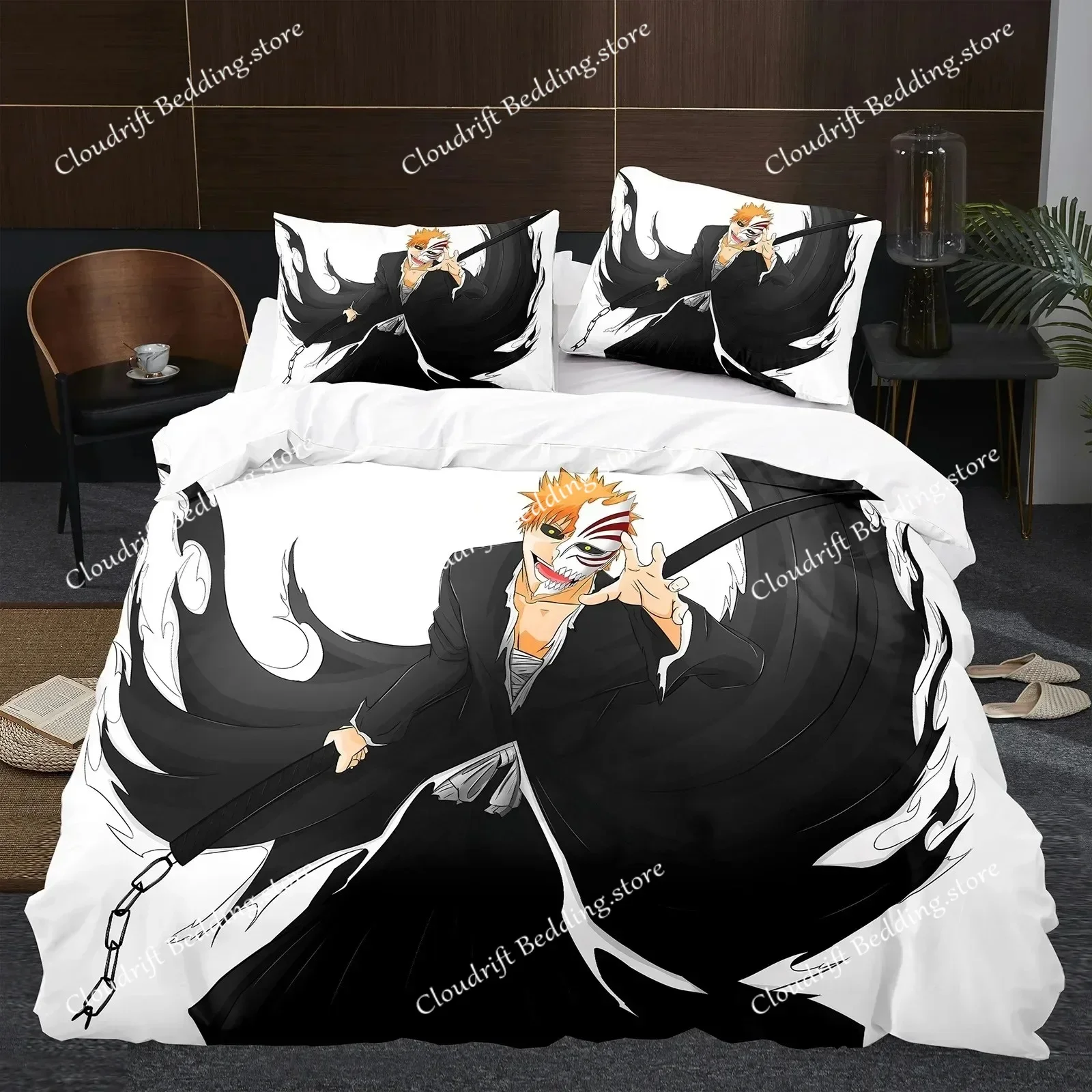 

Japan Anime BLEACH Bedding Set Cartoon Comforter Duvet Cover Sets Bed Linen Twin Queen King Single Size Home Decor Boys Kawaii02