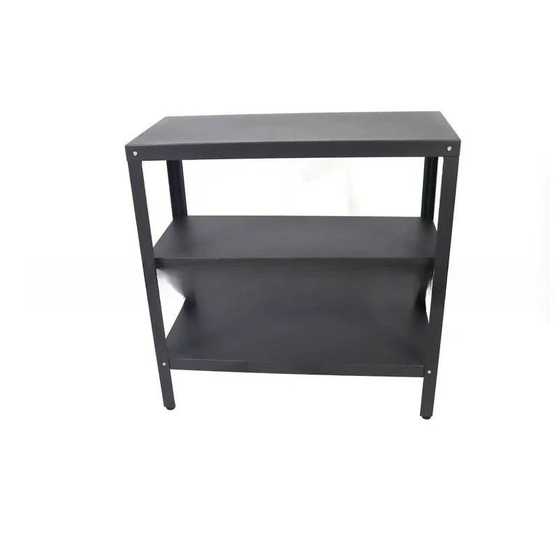 black three-layer shelves, household shelves, floor-to-ceiling kitchens, multi-layer iron , small simple storage