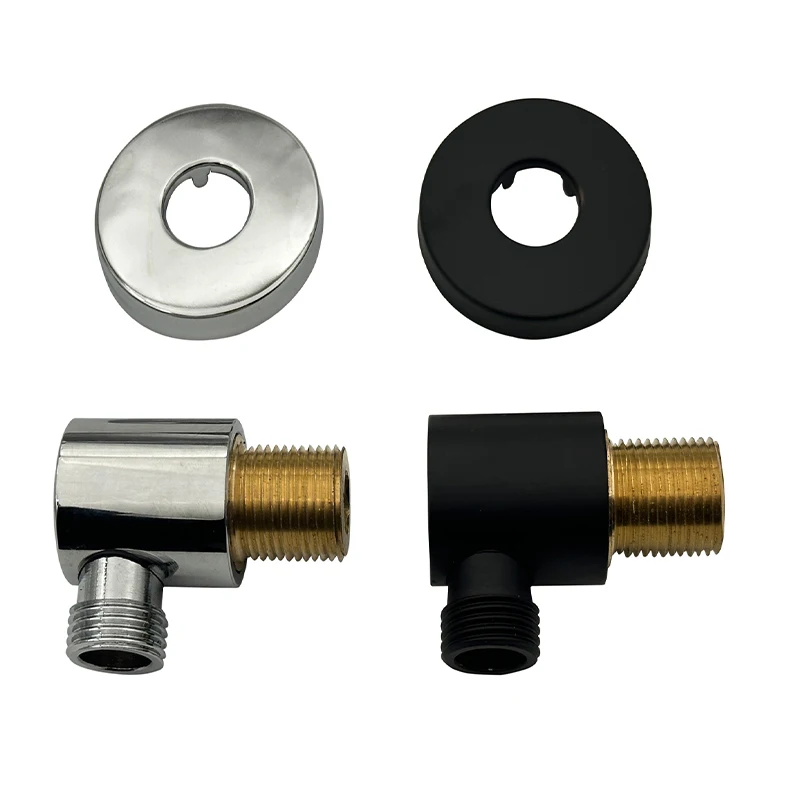 Bourdillat  Wall Round Mounted Supply Elbow, Wall Elbow for Hand Shower, Solid Brass Square Wall Round Supply Elbow, Check Valve