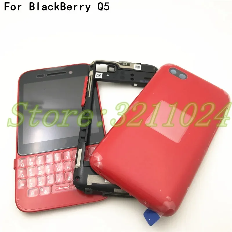 Full Housing New For BlackBerry Q5 New LCD Display Touch Screen Digitizer+Bezel Frame+Keyboard+Battery Door Cover