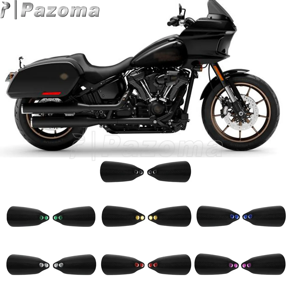 واقي اليد من الكربون لـ Harley Softail FXBB FXBBS FXST FXLRST FLDE FLHC FLHCS PAZOMA مقبض الدراجة النارية واقي اليد واقي الرياح