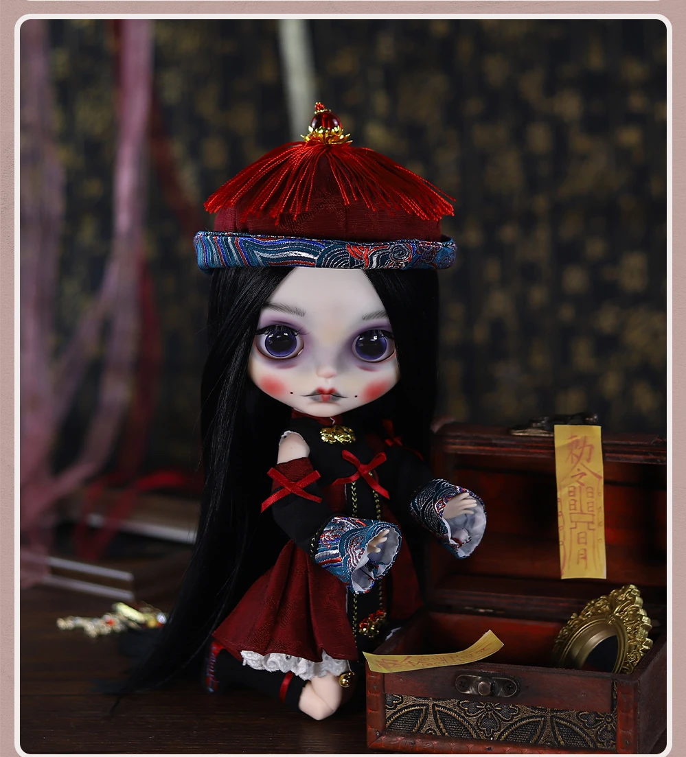 Neo Blythe Doll Traditional Jiangshi Vampire Halloween Outfit 2