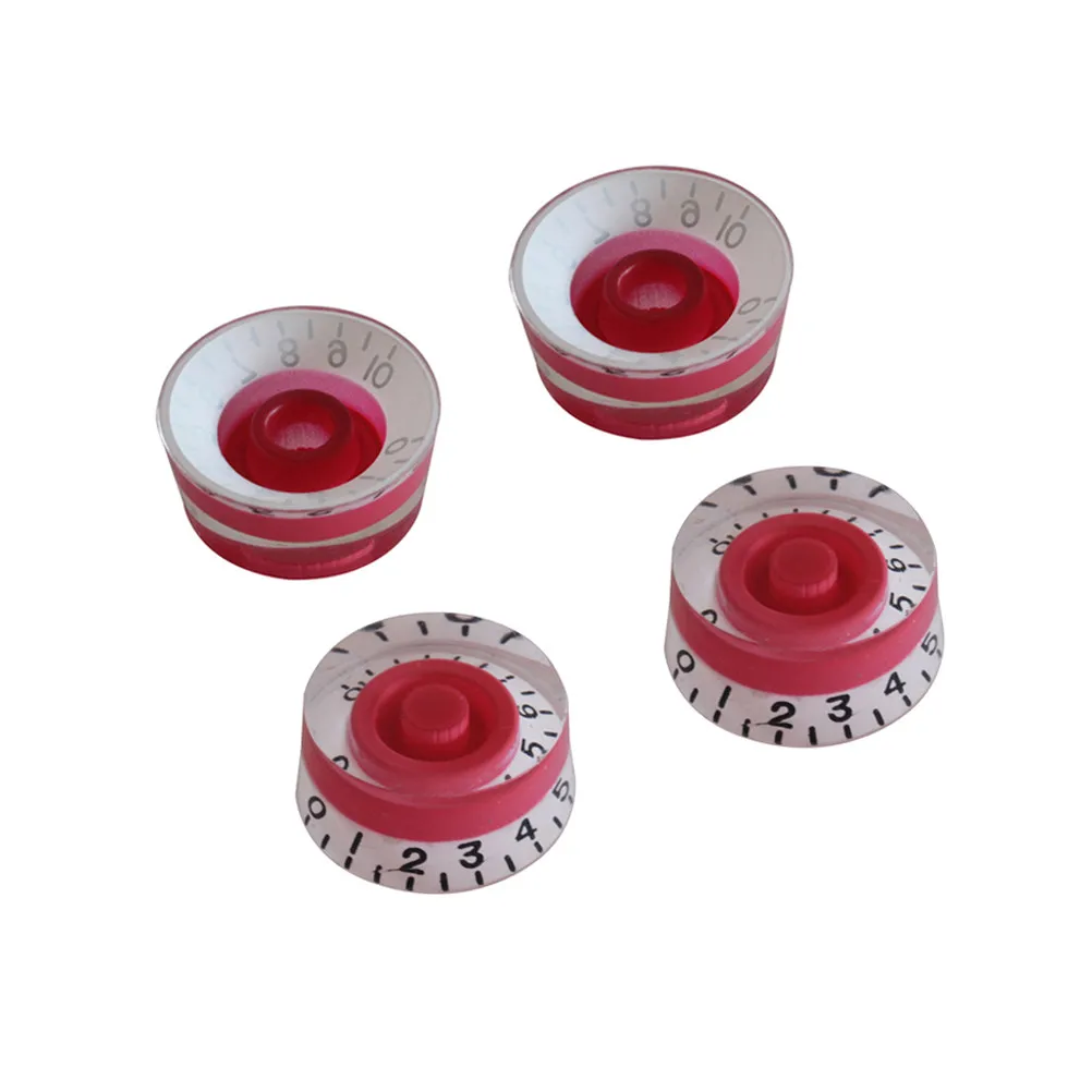 4Pcs High Quality Plastic Knobs Set for Electric Guitar Bass Amp Effect Pedal Control Amplifier Replacement Concentric Split