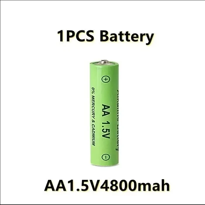 2024 Best-selling 100% AA Rechargeable Battery 1.5V 4800mAh, Alkaline Technology for LED Lights, Toy Cameras