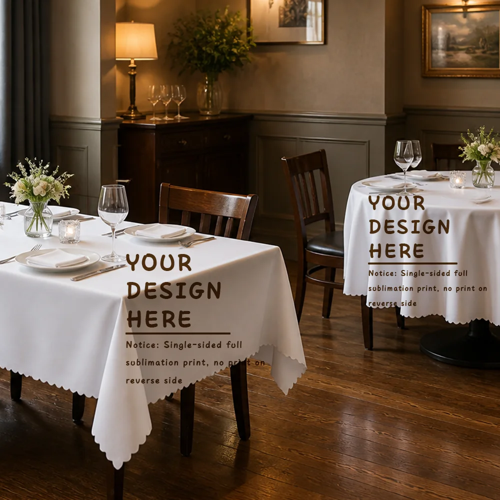 Custom Tablecloth Upload Photo Logo Text Pattern Decorative Table Cover For Dining Wedding Party Indoor Outdoor Home Decor
