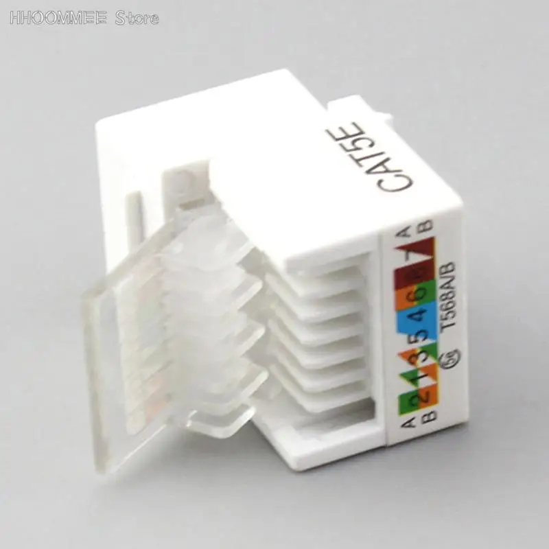 10Pcs RJ45 CAT5e Ethernet Network Keystone Jack Clip Module Wall Plug Connector
