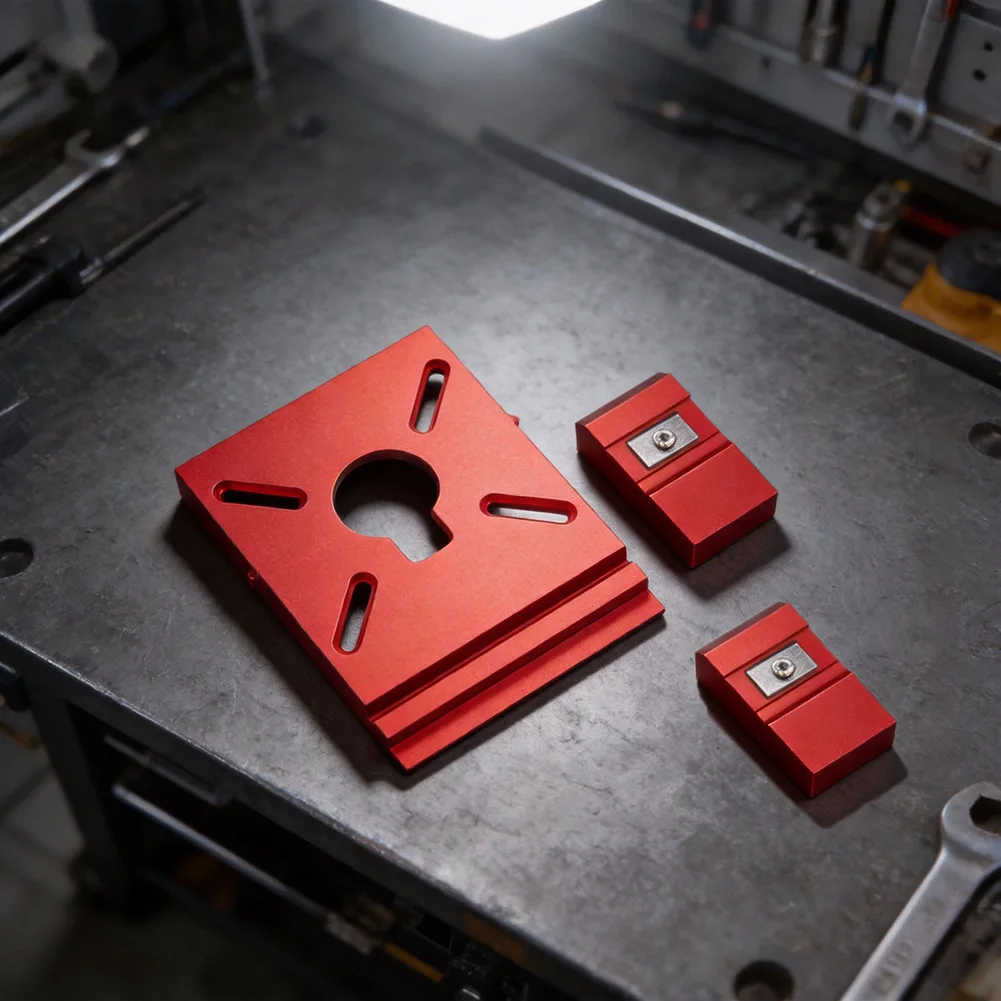 /Red /Aluminum /Alloy Router Guide Rail Adapter With Stopper For Woodworking Linear Milling Slot Cutting Tool Accessories