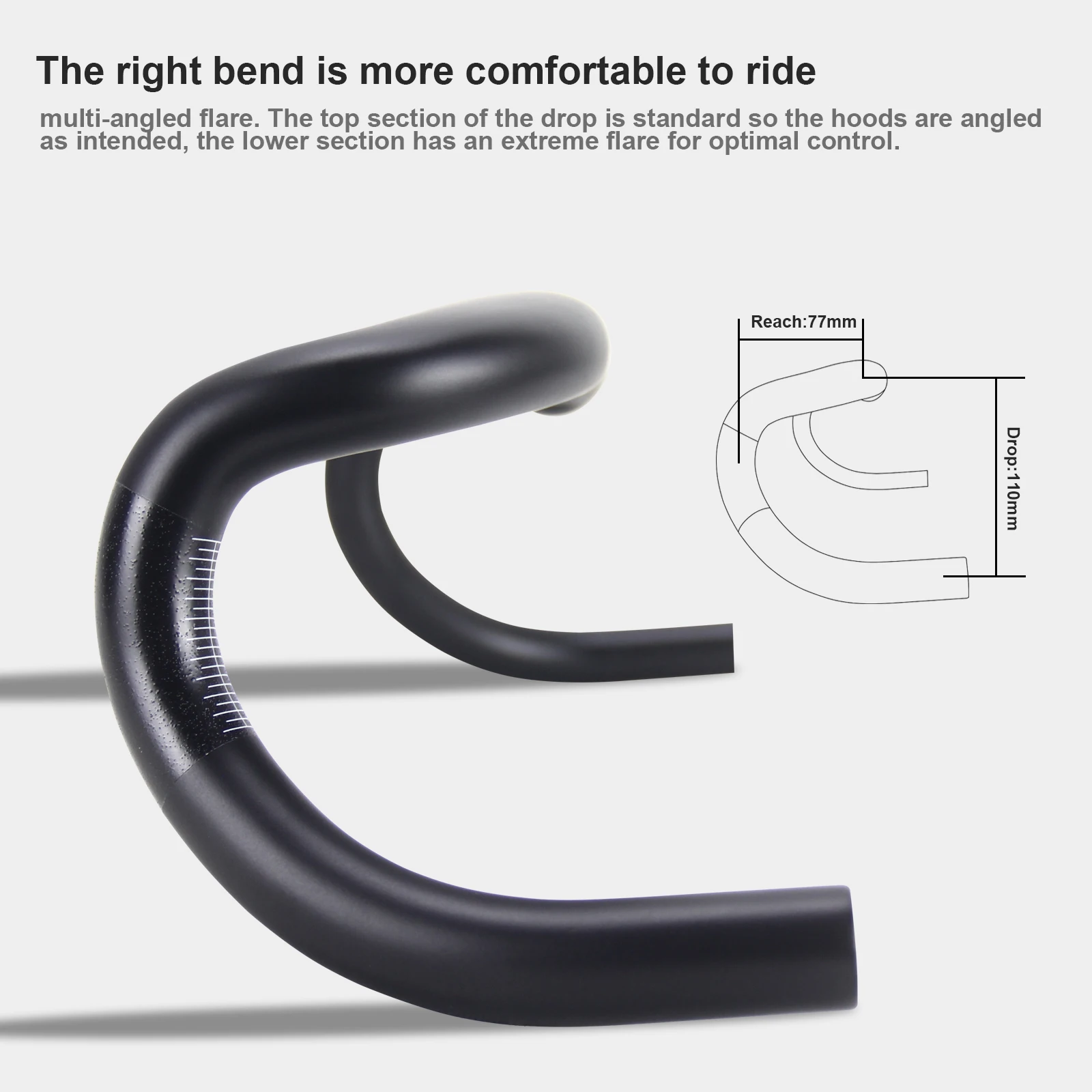 Alfa Pasca Rennradlenker 15 Grad Flare mit Innenkabelführung Dropbar 458/478/498mm Fahrrad-Biegelenker Leichtgewichtige Fahrradteile – Detail 6