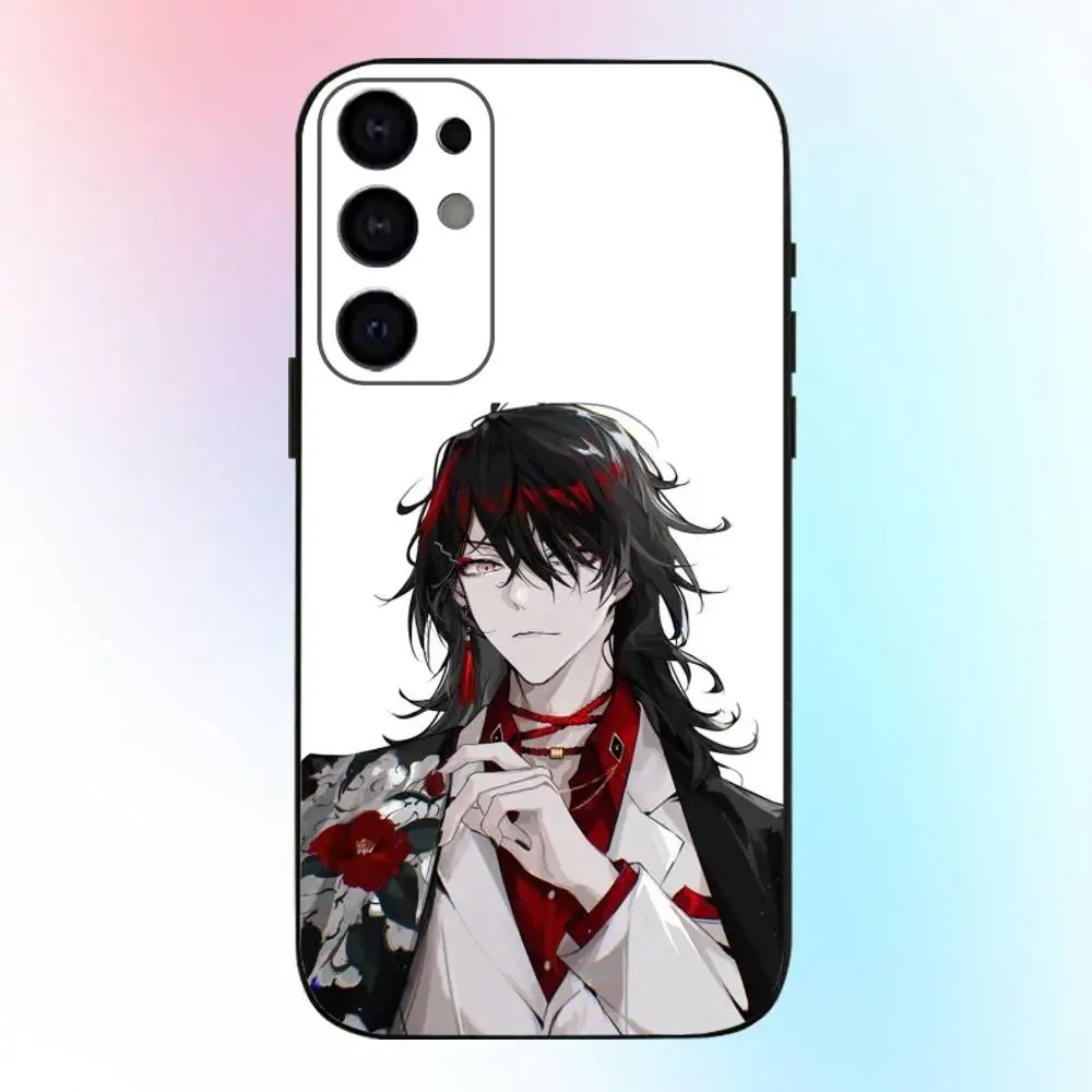 حافظة هاتف Luxiem Vtuber Vox Akumaes لهاتف سامسونج S25، S24، S21، S22، S23، S30، Ultra، S20، Plus، Fe، Lite، Note، 10,9,5G غطاء أسود