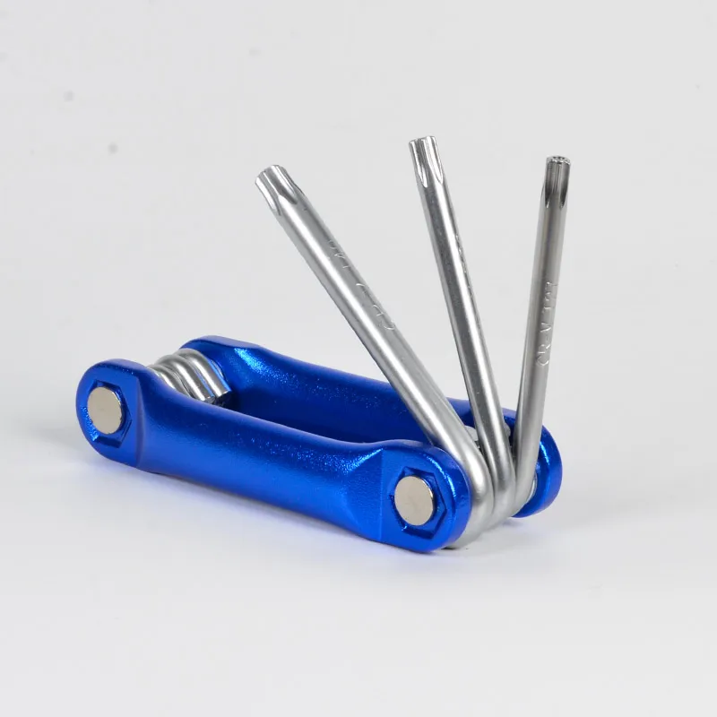 8-1 Opvouwbare Zeskantsleutelset-Duurzame Stalen Allen Spanners, Metrische Maten 1.5Mm-8Mm, Blauw En Zilverachtig