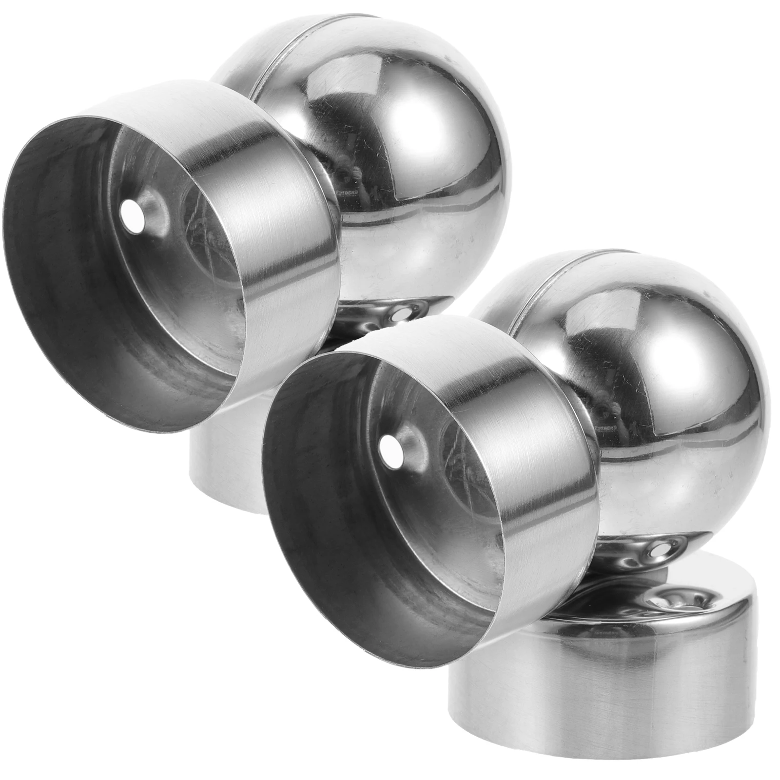 

2 Pcs Round Pipe Joint Deck Rail Extender Toilet Stainless Steel Fittings Handrail Connector Stair Connectors Bracket