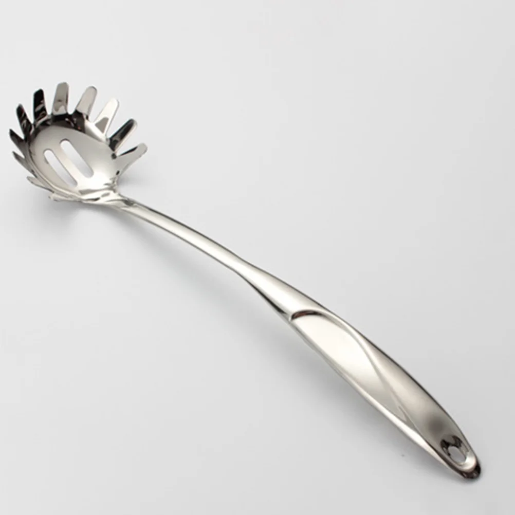 

1Pcs Stainless Steel Cooking Utensil Pasta Spoon Hollow Handle Heat Resistant Non Stick Kitchen Gadget Easy Clean