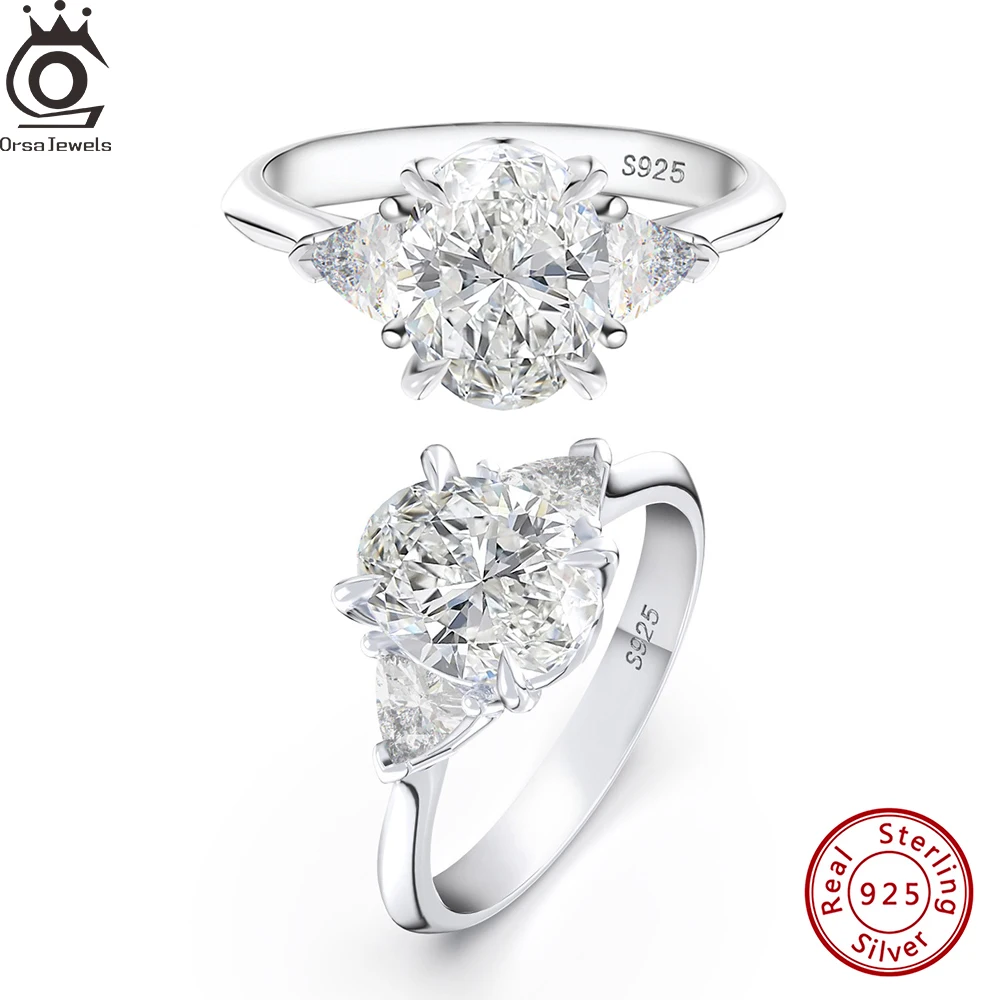 

ORSA JEWELS Soild 925 Sterling Silver Zirconia Solitaire Ring for Engagement Wedding Clear 8A Premium Cubic Zirconia Ring LZR07