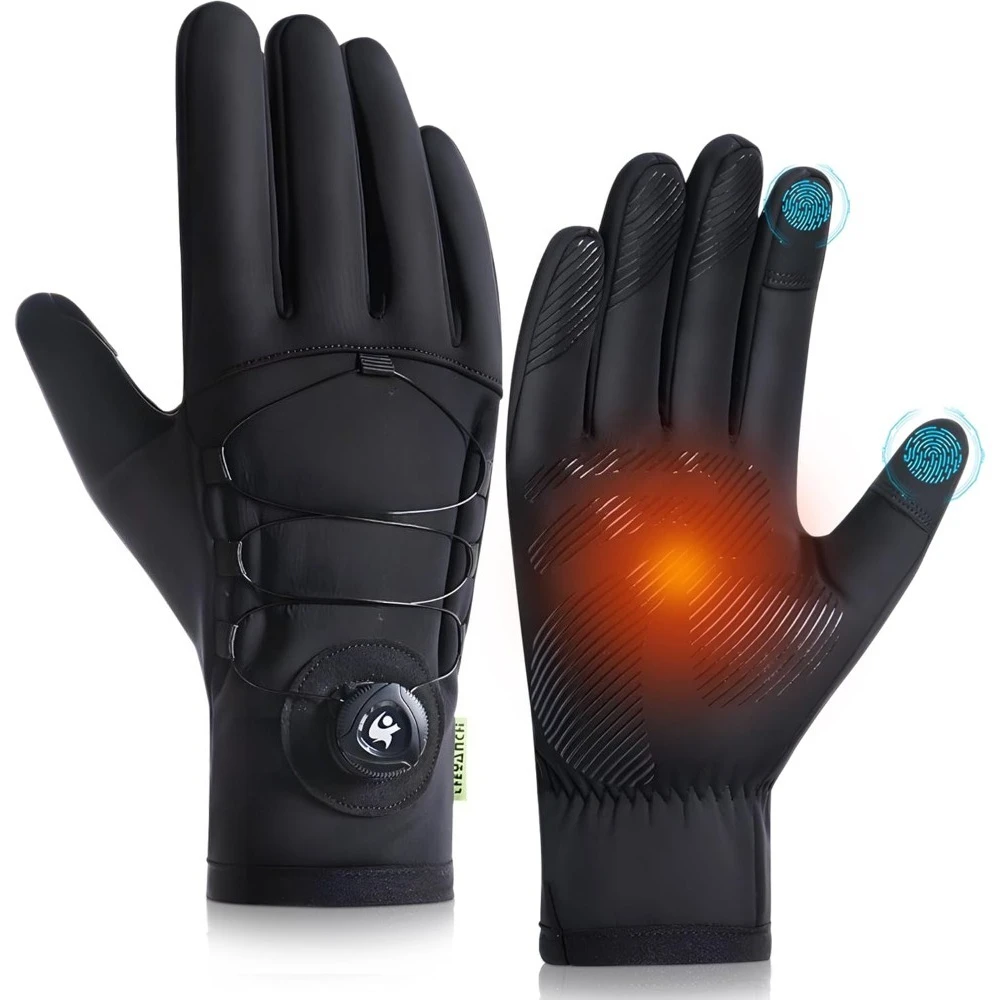 ถุงมือกันหนาวแบบหนาสำหรับทุกเพศ ป้องกันลมและกันน้ำ เหมาะสำหรับเล่นกีฬา หน้าจอสัมผัส เล่นสกี ปั่นจักรยาน และปั่นจักรยานเสือภูเขา
