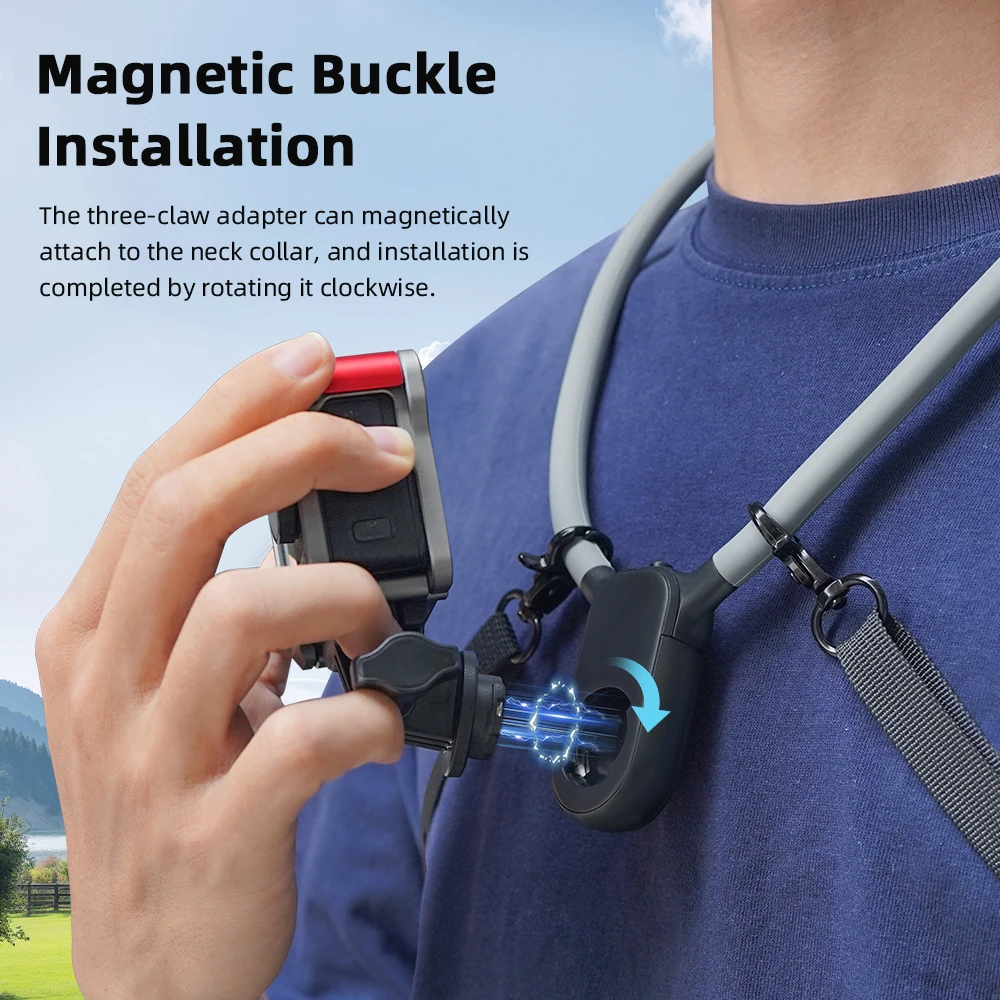 Flymile nekhouder voor DJI Action 5 Pro/Osmo 360 camera-accessoires Vlog Selfie Mount nekhouder borstststandaardriem