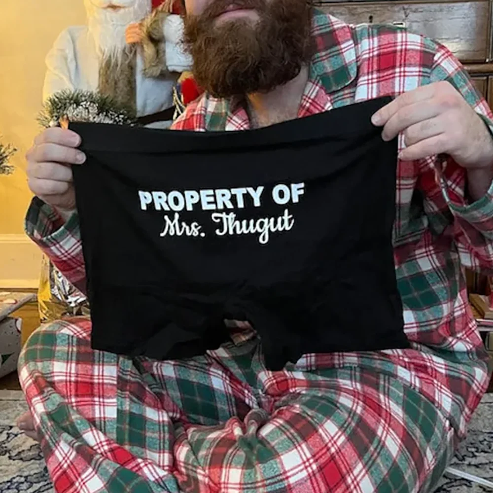 Personalized Property of Mrs Men's Boxer Briefs Funny Wedding Day Gift Groom's Keepsakes Honeymoon Accessories Wedding Supplies