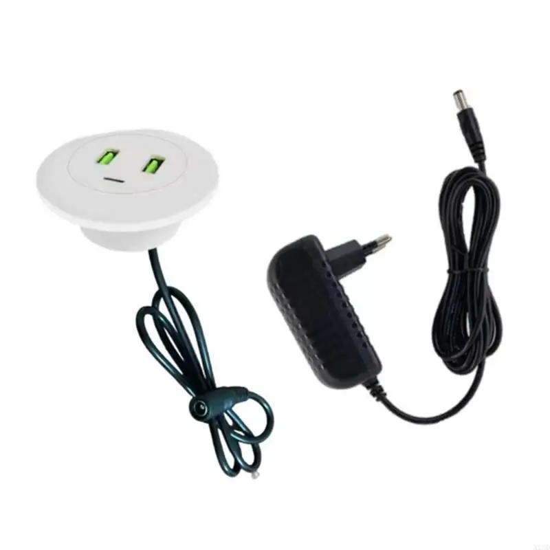 

N1HD USB Type C Hubs Two Port European Plugs 12V Power Supply Long Cord