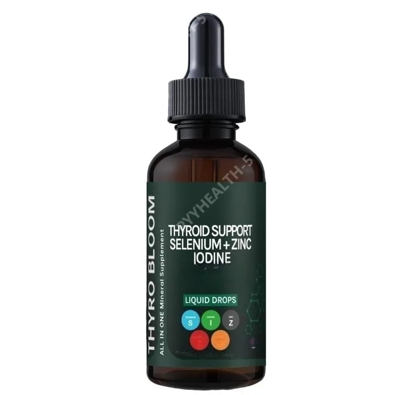 Thyroid Support Liquid Drops, Formula Selenium Zinc Iodine for Metabolism Immune Energy Energy Support- (60mL)