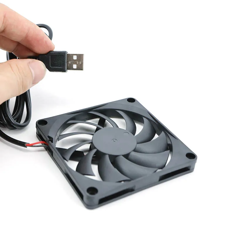 Ventilador de refrigeração com alimentação USB DC 5V, 80x80x10mm, 80mm, 8cm, para receptor DVR, Xbox, TV Box, Roteador W28