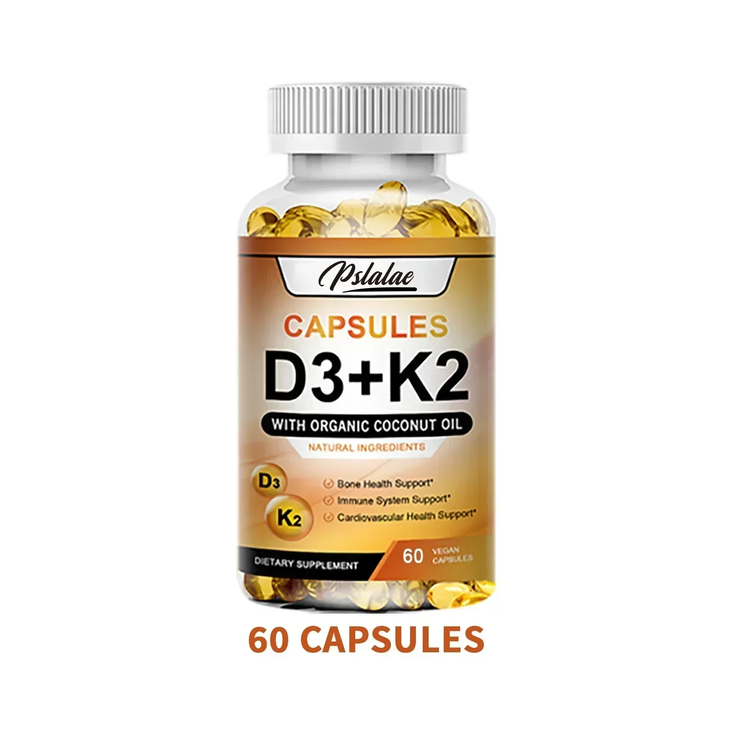 Vitamin D3 + K2 Supplement - Promotes Strong Bones, Calcium Absorption, Teeth, Heart, Cardiovascular Health