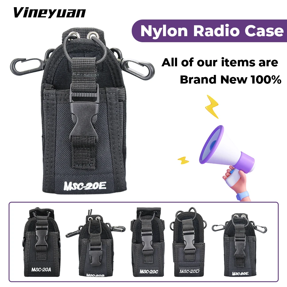 

Nylon Walkie Talkie Holder Pouch Bag Two Way Radio Case with Adajustable Shoulder Strap for Baofeng UV-5R UV-82 UV-888S UV-9R