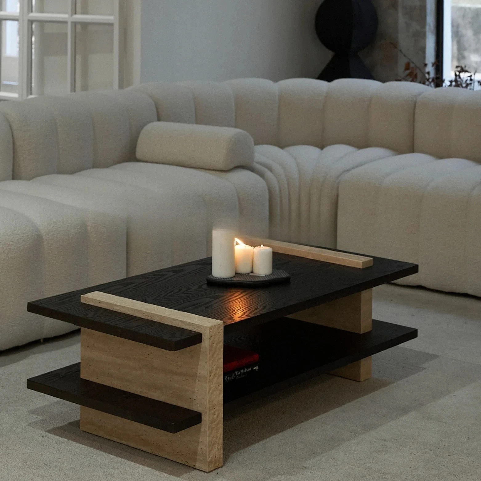 

Журнальный столик из цельного дерева для гостиной, натуральный простой квадратный маленький чайный столик из пещерного камня