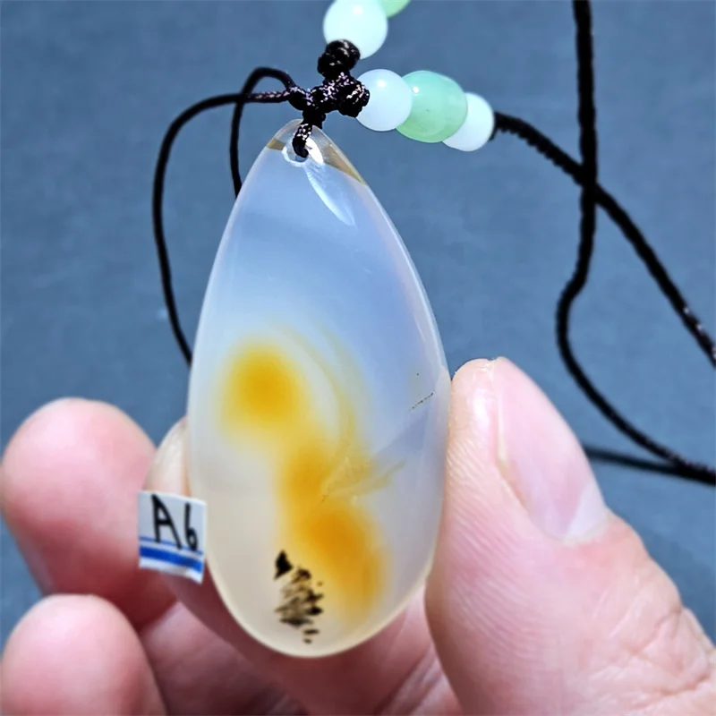 

Natural Marine chalcedony agate Personality Necklace Energy Crystal Healing Reiki Holiday gift Chakra Stone