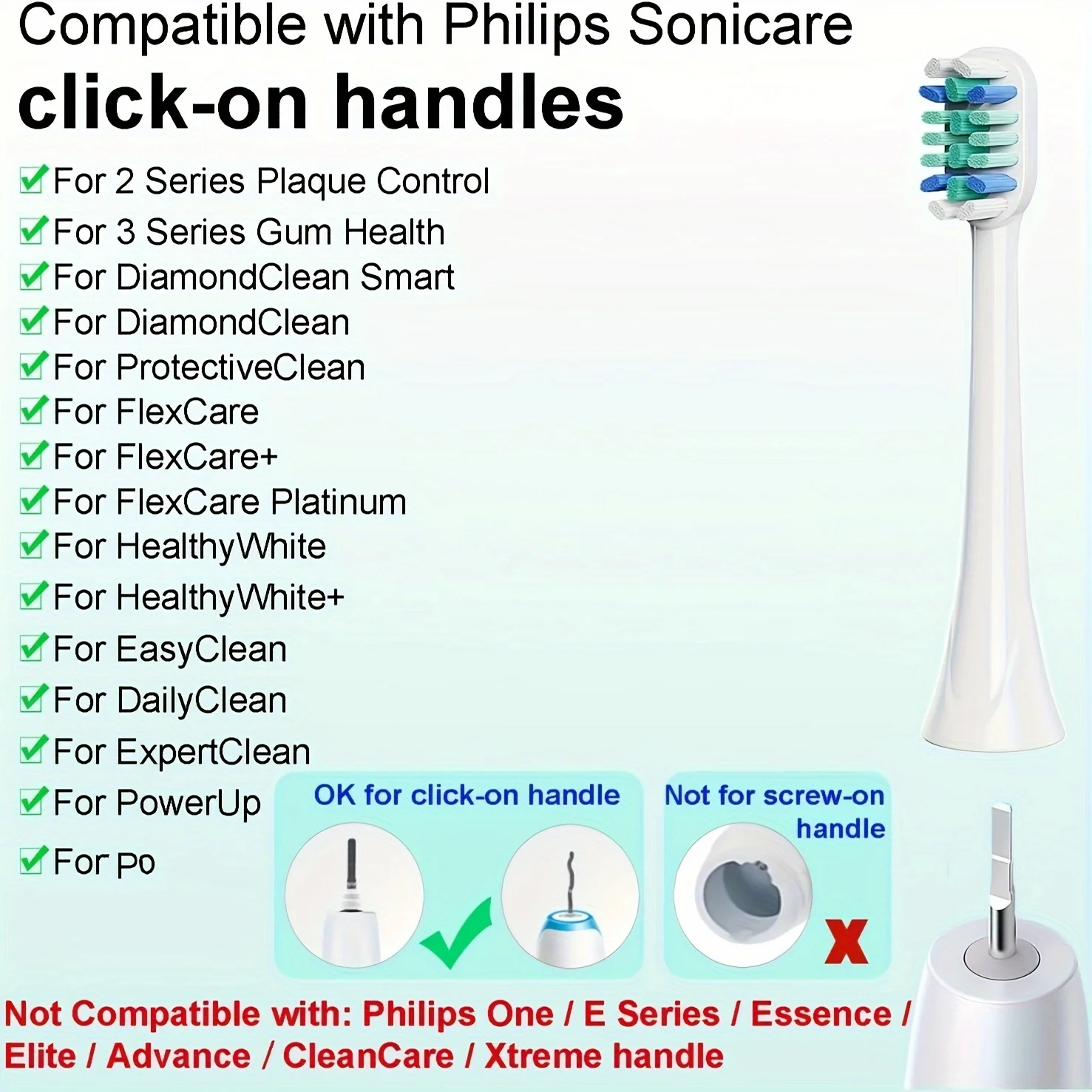 Têtes de brosse à dents de rechange, pour Philips macicare, série Hbery/6/9, 20 pièces