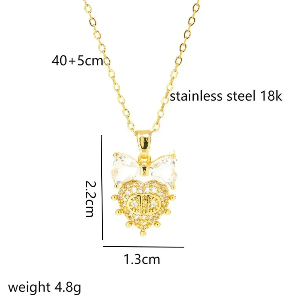 レディース向け新作ボウチタン鋼ネックレス、ファッショナブルで多用途、ニッチなデザイン、ハイエンドで軽い高級感、鎖骨チェーン