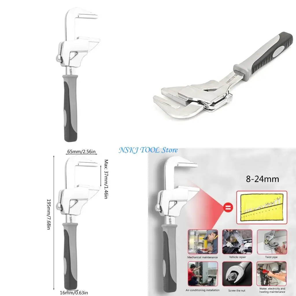 

L8RC Bathroom Sink Wrench Household Large OpenEnds Spanners Bathroom Pipe Repair