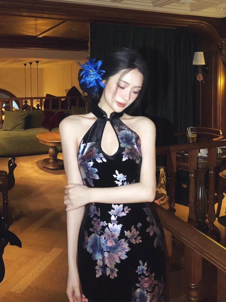 

Новая китайская женская летняя облегающая юбка-платье XZY больших размеров с вырезами, принтом и перекидным дизайном