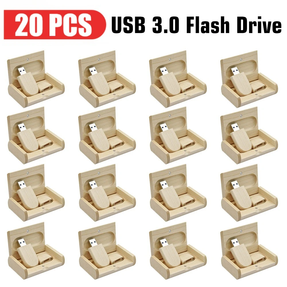 

20 шт. в партии, бесплатный индивидуальный логотип USB 3.0, флэш-накопитель 128 ГБ, красивая деревянная коробка, 64 ГБ, креативный подарок, ручка, 32 ГБ, 16 ГБ