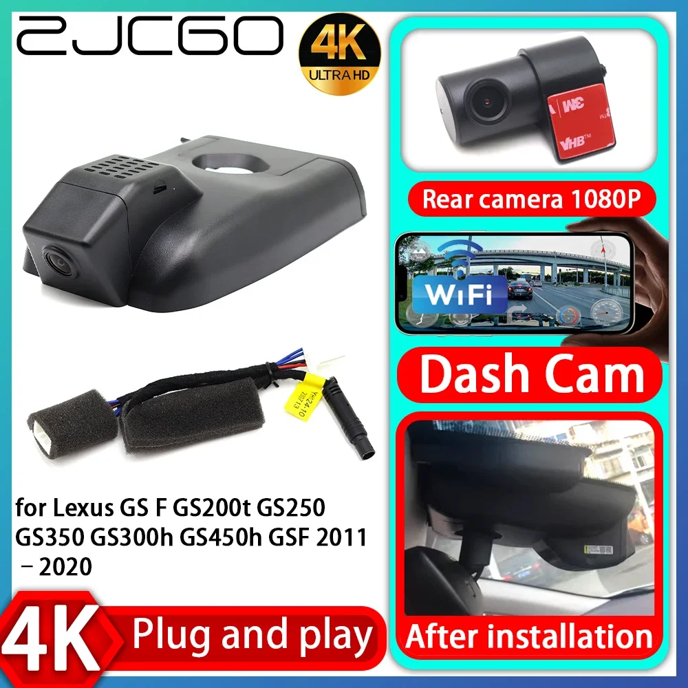 

ZJCGO UHD 4K 2160P Plug and Play DVR Dash Cam Video Recorder For Lexus GS F GS200t GS250 GS350 GS300h GS450h GSF 2011–2020