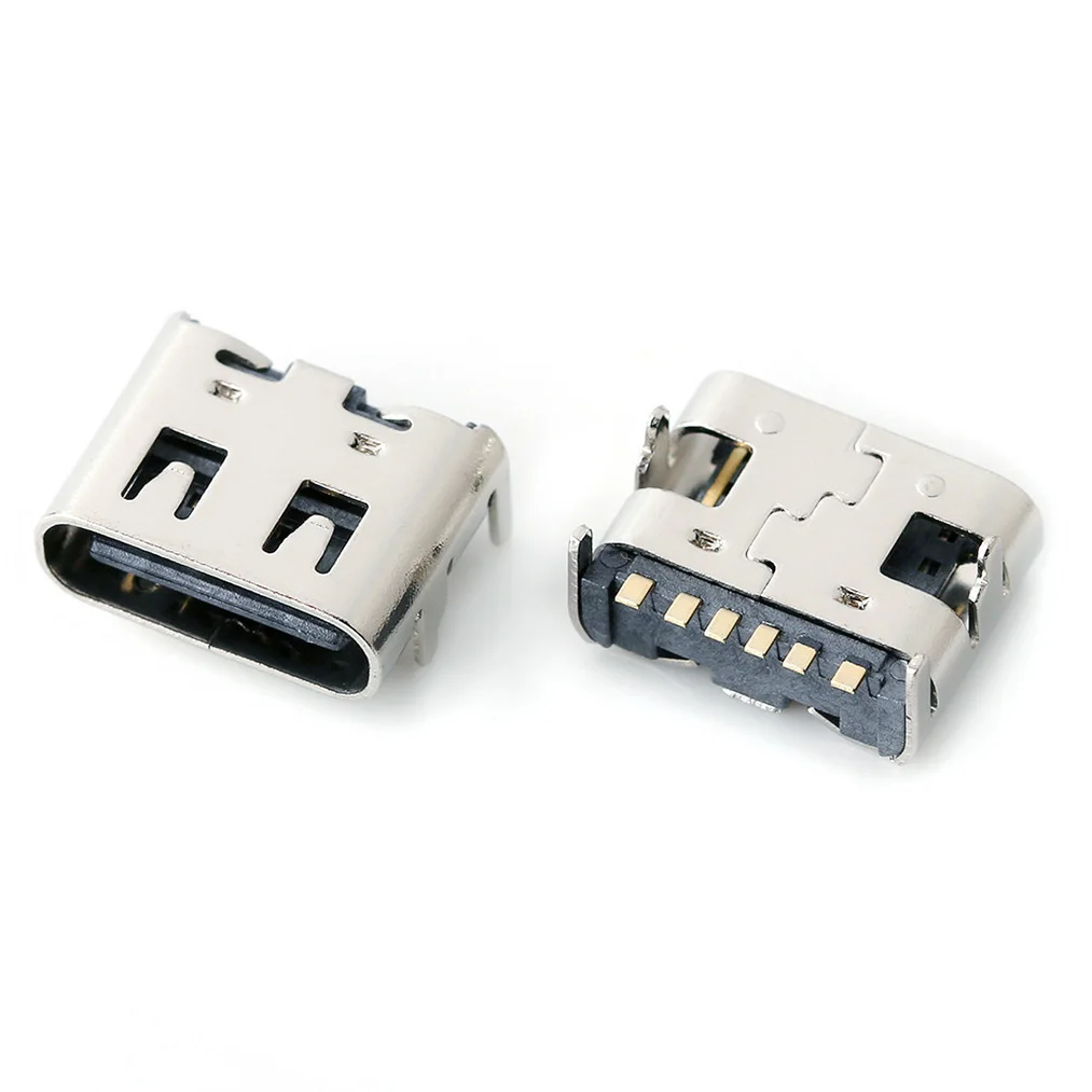 Conector USB 3,1 tipo C, conector de puerto hembra, enchufe trasero, terminales eléctricos, placa de fregadero DIP, abrazadera de inserción lateral 6p/16p/24p Char