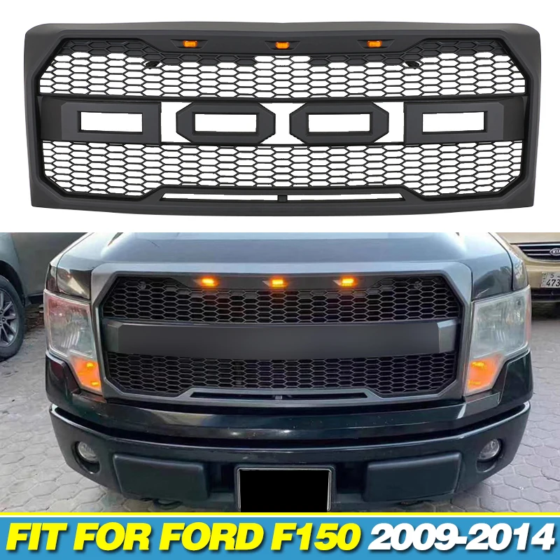 

Front Grille W/light Fits For 2009-2014 FORD 150 Racing Grill F-150 Raptor