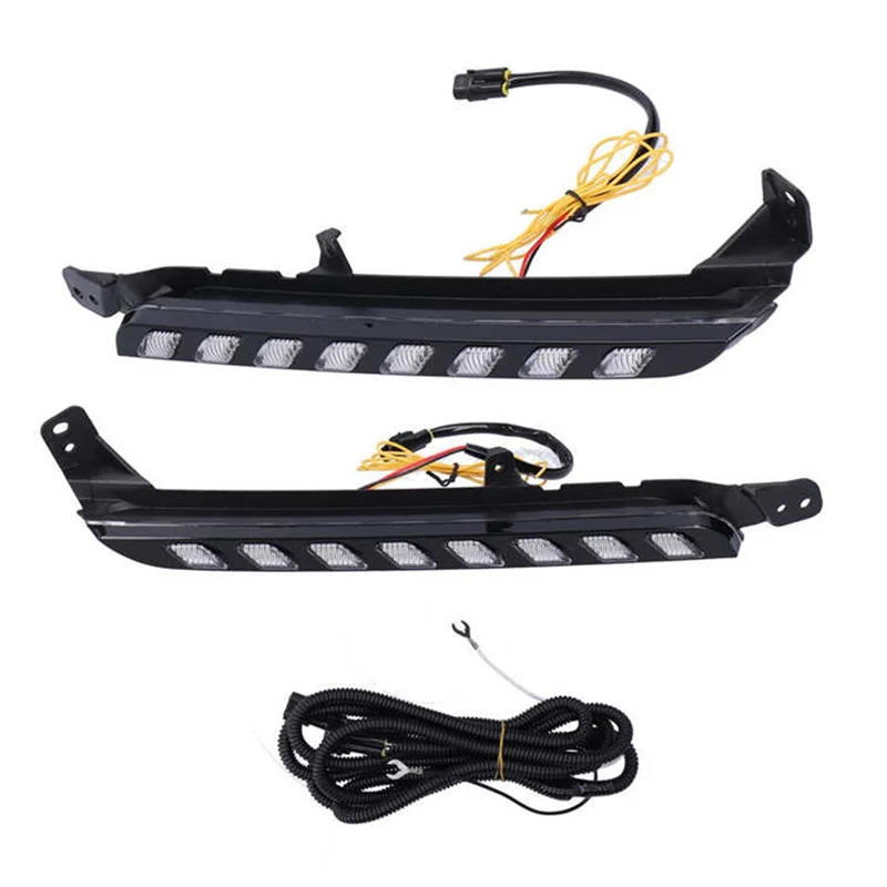 Car Retrofit LED Daytime Running Lights Turn Signal Lights for Toyota Hilux Revo Rocco Space Cab