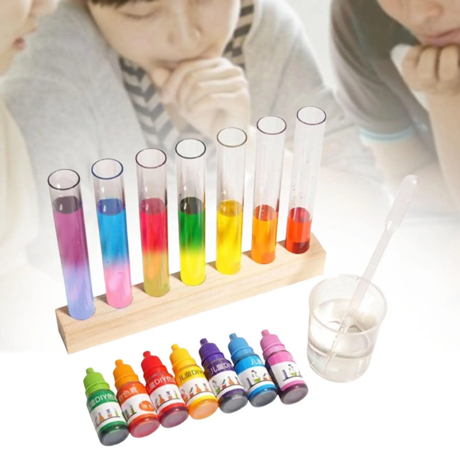 Kit de ciencia química, tubos de ensayo coloridos, juguete de color para niños y niñas de 3 a 12 años