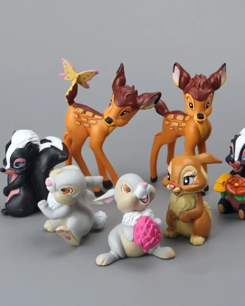 

7Pcs Cartoon Bambi Deer Toys PVC Action Figures Rabbit Figurine Squirrel Model Anime Dolls Christmas Gifts For Kids